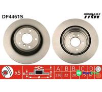 TRW 2 X BRAKE DISC DF4461S FOR BMW