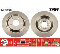 TRW 2 X BRAKE DISC DF4468 FOR MAZDA