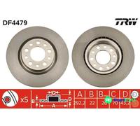 TRW 2 X BRAKE DISC DF4479 FOR ALFA ROMEO