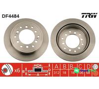 TRW 2 X BRAKE DISC DF4484 FOR TOYOTA