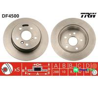 TRW 2 X BRAKE DISC DF4500 FOR TOYOTA LEXUS