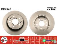 TRW 2 X BRAKE DISC DF4546 FOR RENAULT