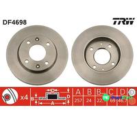 TRW 2 X BRAKE DISC DF4698 FOR HYUNDAI KIA