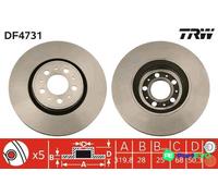 TRW 2 X BRAKE DISC DF4731 FOR VOLVO
