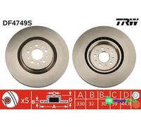 TRW 2 X BRAKE DISC DF4749S FOR ALFA ROMEO