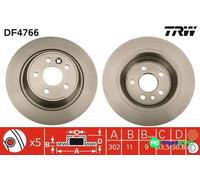 TRW 2 X BRAKE DISC DF4766 FOR FORD LAND ROVER