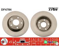TRW 2 X BRAKE DISC DF4784 FOR AUDI