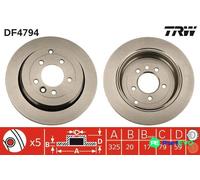 TRW 2 X BRAKE DISC DF4794 FOR LAND ROVER