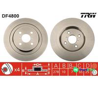 TRW 2 X BRAKE DISC DF4800 FOR TOYOTA