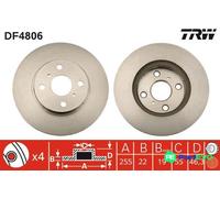 TRW 2 X BRAKE DISC DF4806 FOR TOYOTA