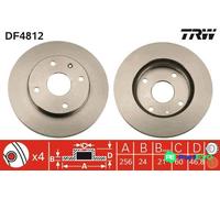 TRW 2 X BRAKE DISC DF4812 FOR CHEVROLET DAEWOO