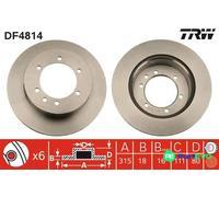 TRW 2 X BRAKE DISC DF4814 FOR NISSAN