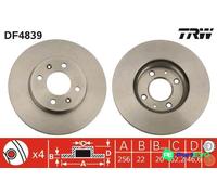 TRW 2 X BRAKE DISC DF4839 FOR HYUNDAI KIA