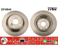 TRW 2 X BRAKE DISC DF4844 FOR VOLVO