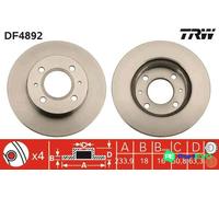 TRW 2 X BRAKE DISC DF4892 FOR HYUNDAI
