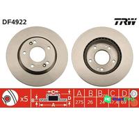 TRW 2 X BRAKE DISC DF4922 FOR HYUNDAI