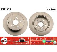 TRW 2 X BRAKE DISC DF4927 FOR TOYOTA