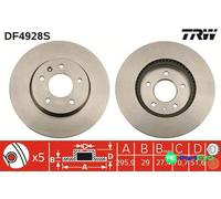 TRW 2 X BRAKE DISC DF4928S FOR OPEL VAUXHALL CHEVROLET