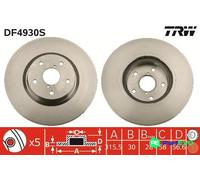 TRW 2 X BRAKE DISC DF4930S FOR SUBARU