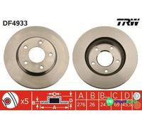 TRW 2 X BRAKE DISC DF4933 FOR DODGE MITSUBISHI