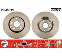 TRW 2 X BRAKE DISC DF4939S FOR TOYOTA