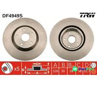 TRW 2 X BRAKE DISC DF4949S FOR SUBARU