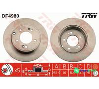 TRW 2 X BRAKE DISC DF4980 FOR HYUNDAI KIA