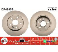 TRW 2 X BRAKE DISC DF4995S FOR OPEL SAAB VAUXHALL
