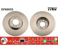 TRW 2 X BRAKE DISC DF6003S FOR BMW