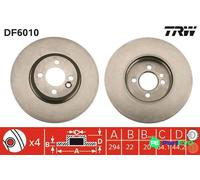 TRW 2 X BRAKE DISC DF6010 FOR MINI