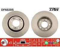 TRW 2 X BRAKE DISC DF6020S