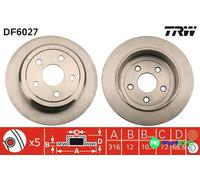 TRW 2 X BRAKE DISC DF6027 FOR CHRYSLER