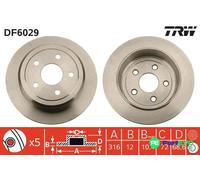 TRW 2 X BRAKE DISC DF6029 FOR JEEP