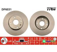 TRW 2 X BRAKE DISC DF6031 FOR CHEVROLET