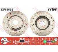 TRW 2 X BRAKE DISC DF6153S FOR MERCEDES-BENZ