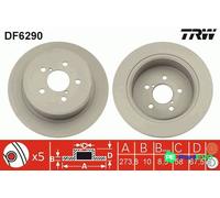 TRW 2 X BRAKE DISC DF6290 FOR SUBARU