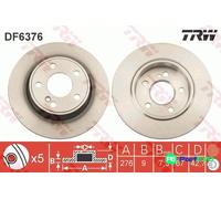TRW 2 X BRAKE DISC DF6376 FOR MERCEDES-BENZ