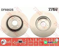 TRW 2 X BRAKE DISC DF6662S FOR FORD