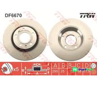 TRW 2 X BRAKE DISC DF6670 FOR AUDI VW