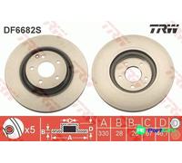 TRW 2 X BRAKE DISC DF6682S FOR MERCEDES-BENZ