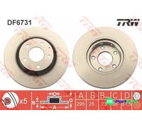 TRW 2 X BRAKE DISC DF6731 FOR MAZDA