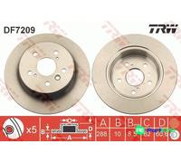 TRW 2 X BRAKE DISC DF7209 FOR TOYOTA LEXUS