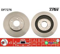 TRW 2 X BRAKE DISC DF7276 FOR MITSUBISHI