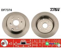 TRW 2 X BRAKE DISC DF7374 FOR HONDA