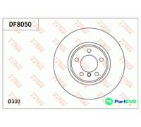 TRW 2 X BRAKE DISC DF8050 FOR BMW