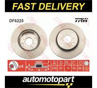 TRW 2x Brake Discs Pair Vented Front 255mm DF6225 Set 4351274010 OE Quality Part
