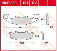TRW All Round Sintered Metal Brake Pads For Suzuki DR800S 1991-1996 Front