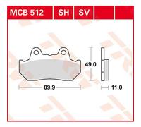 TRW MCB512 Brake pad set