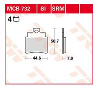 Trw Allround Standard Kymco Kxr 250 2x4 Mongoose 05 Organic Rear Brake Pads Black