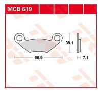 Trw Allround Standard Polaris Outlaw 450 Mxr 09 Organic Rear Brake Pads Black